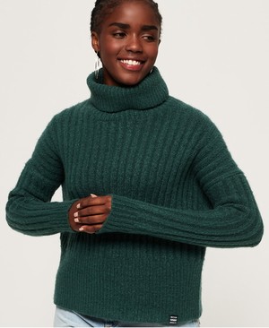 Superdry Dahlia Roll Neck Női Kötöttáru Türkiz/Zöld | AQUYD2839